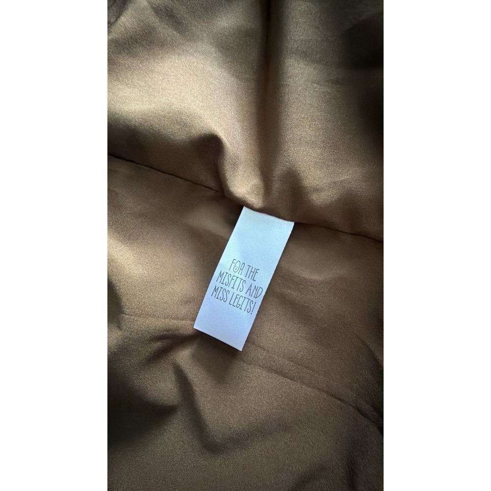 Dolls Kill Current Mood Penny Lane Patchwork Corduroy Faux Leather Long Coat L - Picture 9 of 16